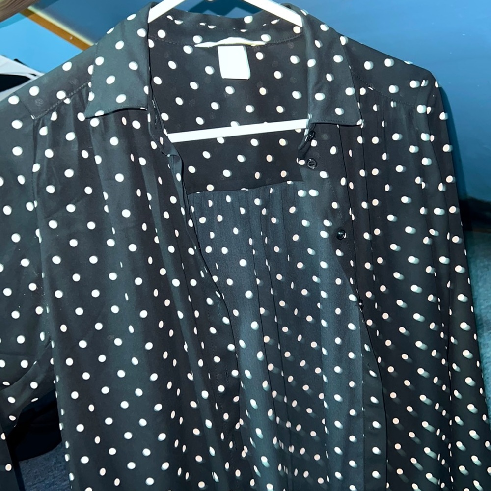 Polka dot Button Down Blouse